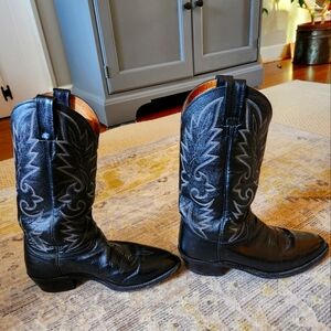 Dan Post Black Cowboy Boots, 8D